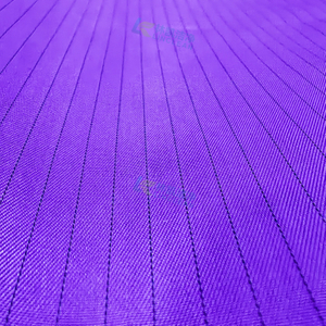 5 mm gestreiftes, lila antistatisches ESD-Gewebe aus Polyester für antistatische Kleidung
