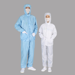 Stripe Grid Unisex-Arbeitskleidung Antistatische Reinraum-Laborjacke mit Kapuze ESD-Arbeitskleidung 